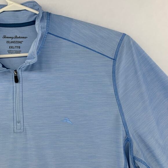 Tommy Bahama Palm Coast IslandZone Half-Zip Pullover in Blue Size XXL - Picture 7 of 15